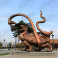 Garden animal sculpture life size metal craft outdoor dragon statues